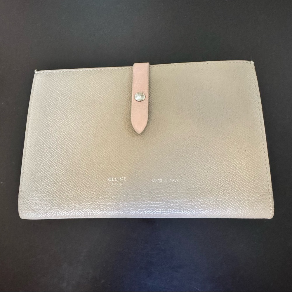 Celine Grained Calfskin Large Multifunction Strap Wallet